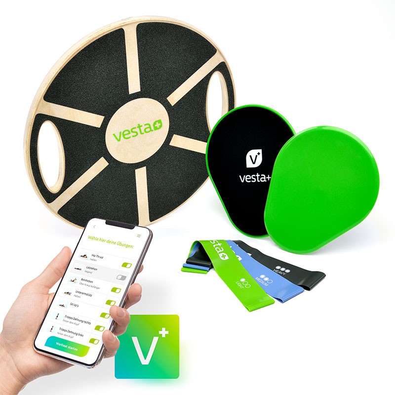 Vestaplus Balanceboard Set inkl. Slider & Wiederstandsbänder